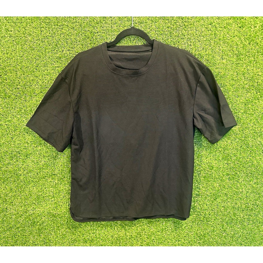Yandian Teens Black Logo Crew Neck Short Sleeve Polyester Knit Tee XL